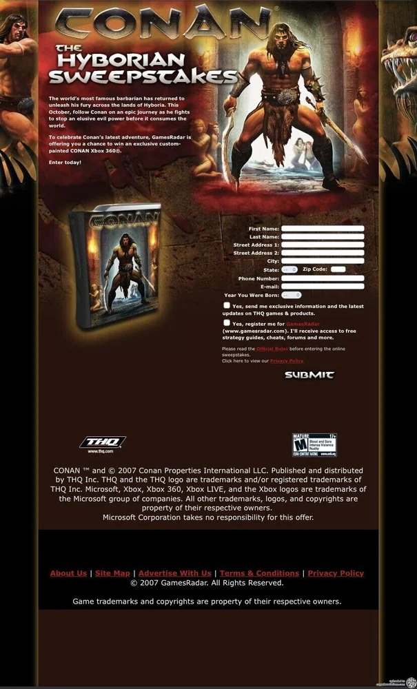 Microsoft Xbox 360 Conan The Hyborian