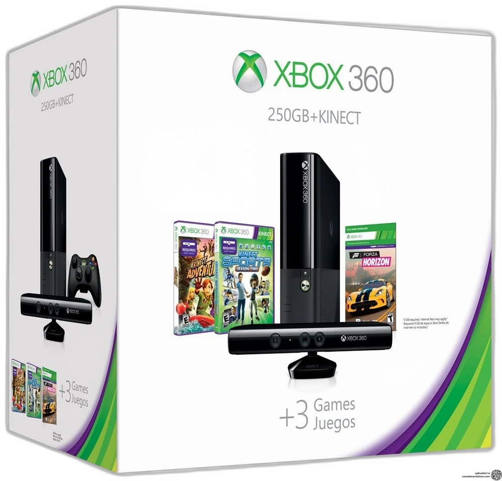 Microsoft Xbox 360 E 250GB Kinect Holiday Value Bundle