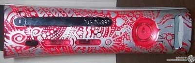 Microsoft Xbox 360 Silver Tribal on Red Faceplate