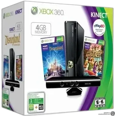 Microsoft Xbox 360 Slim DisneyLand + Kinect Adventures Bundle