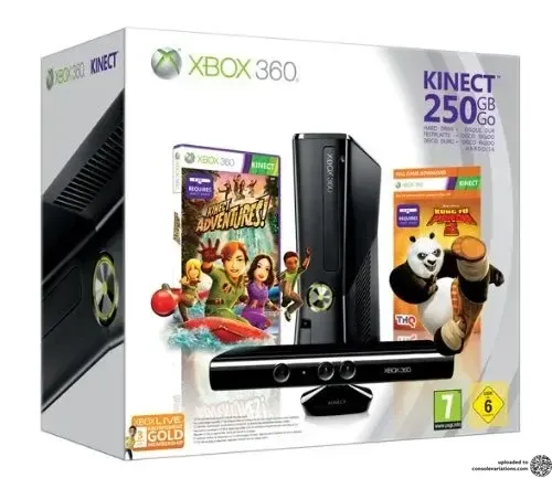 Microsoft Xbox 360 Slim Kinect Adventures + Kung Fu Panda 2 Bundle