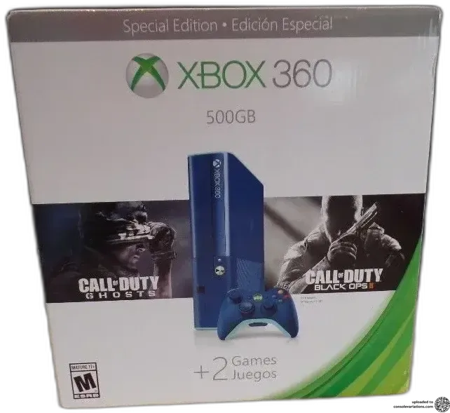 Microsoft Xbox 360 Super Slim Call of Duty Ghost + Black Ops II Blue Bundle