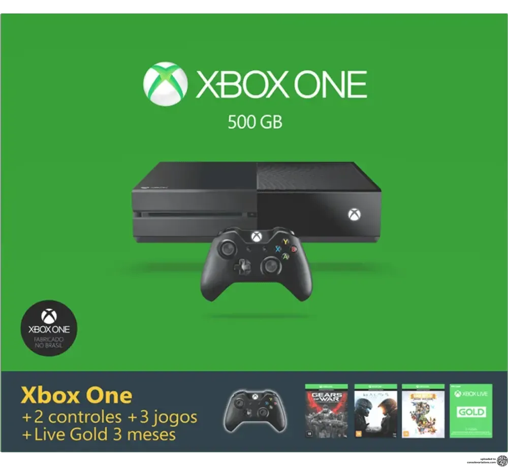 Microsoft Xbox One 2 Controllers + Gears of War, Halo and Rare Replay Bundle (BR)