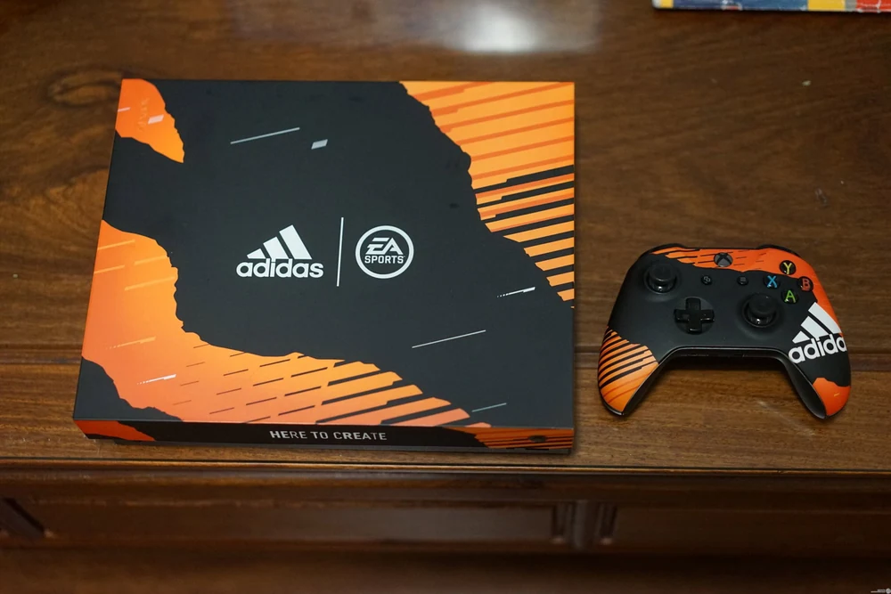 Microsoft Xbox One X Adidas EA Sports Orange and Black