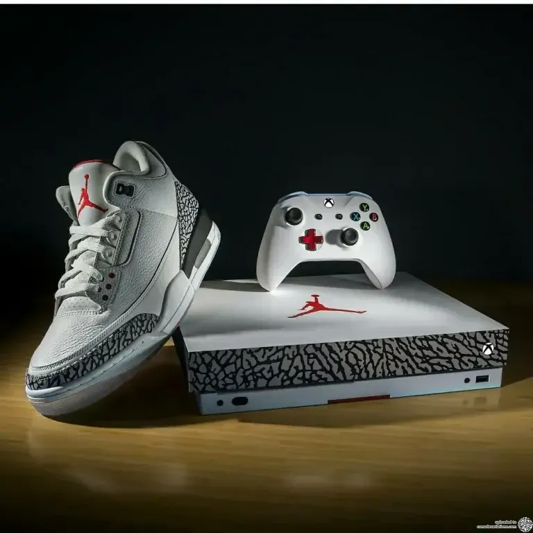 Microsoft Xbox One X Air Jordan III Black Cement