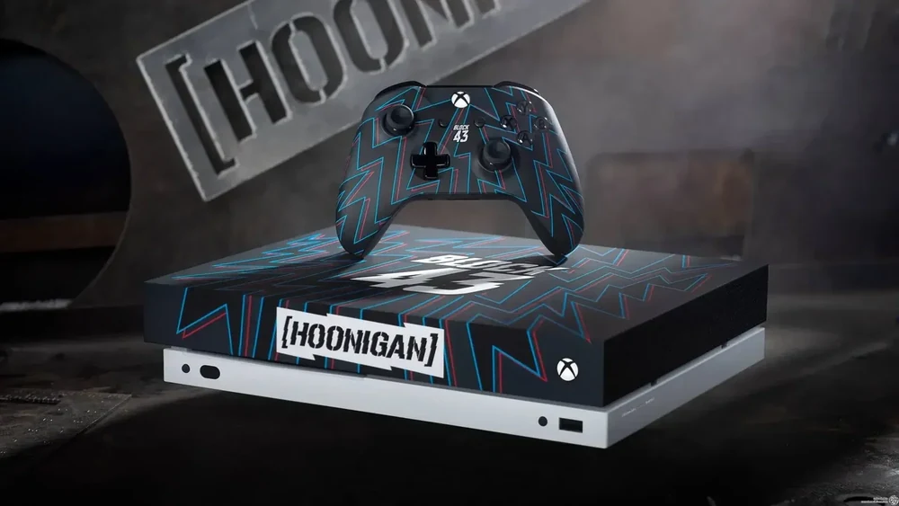 Microsoft Xbox One X Hoonigan Block 43 Black and Blue/Red
