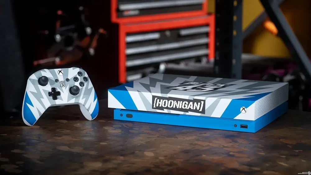 Microsoft Xbox One X Hoonigan Block 43 White and Blue