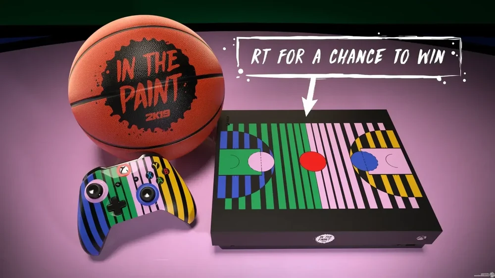Microsoft Xbox One X Nba2K19 Courts Stripes