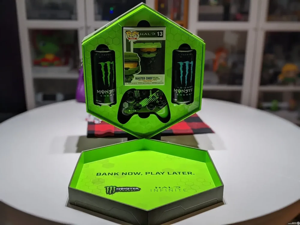 Microsoft Xbox One Monster Energy Halo Infinite promotional Controller