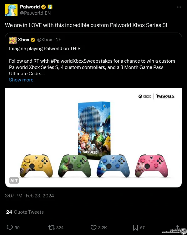 Microsoft Xbox Series S Palworld Custom