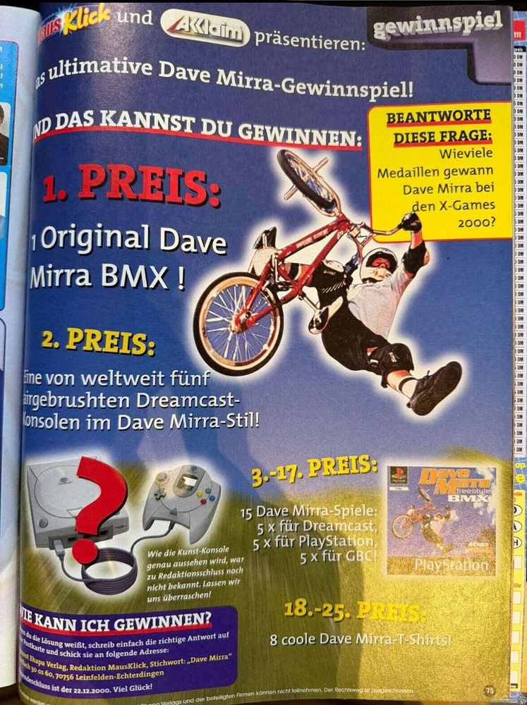 Sega Dreamcast Dave Mirra (DE)