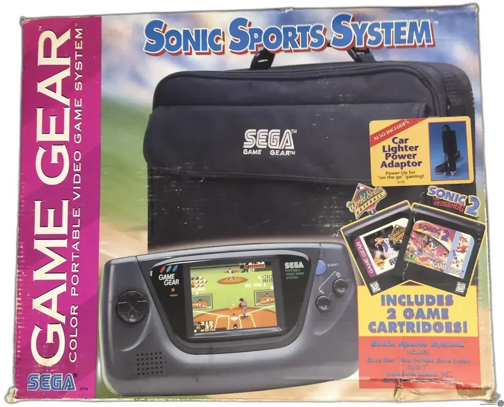 Sega Game Gear Sonic Sports System w/cigarette lighter Adapter