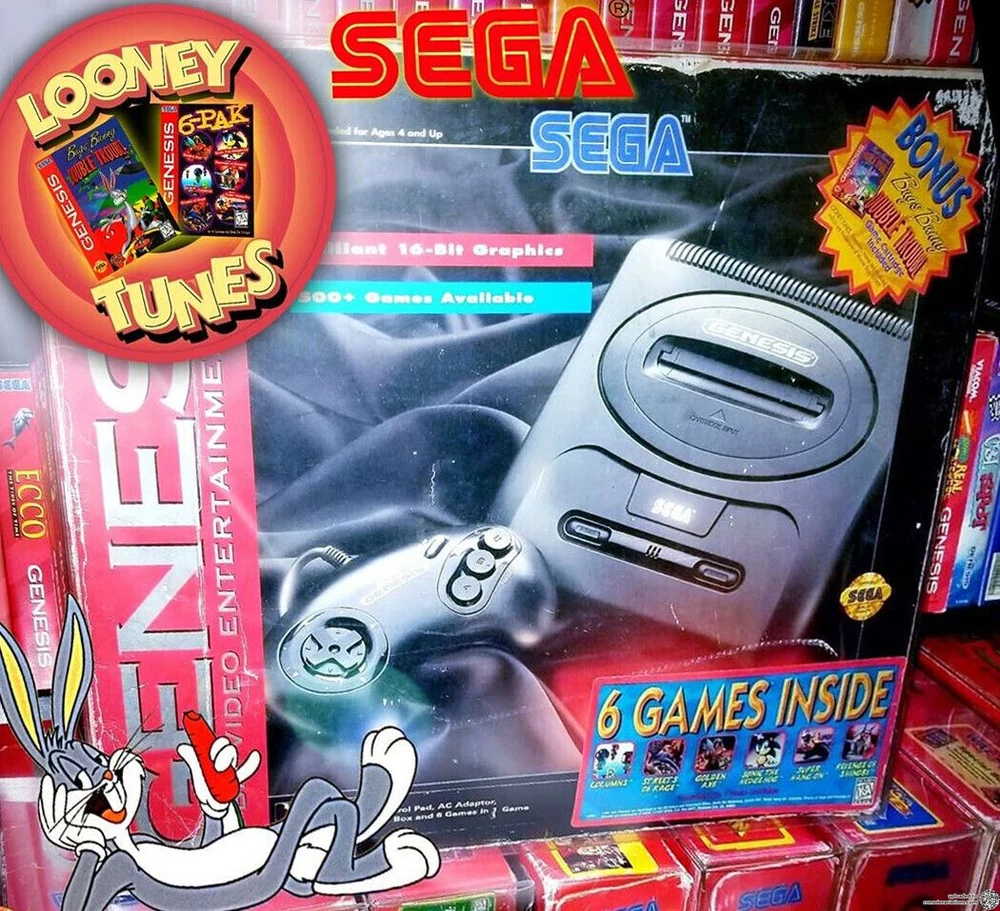 Sega Genesis Mega Drive 6 Games Inside Bundle