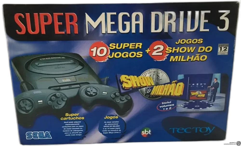 Tec Toy Super Mega Drive 3 10 Super Games + 2 Show Do Milhão Games Bundle