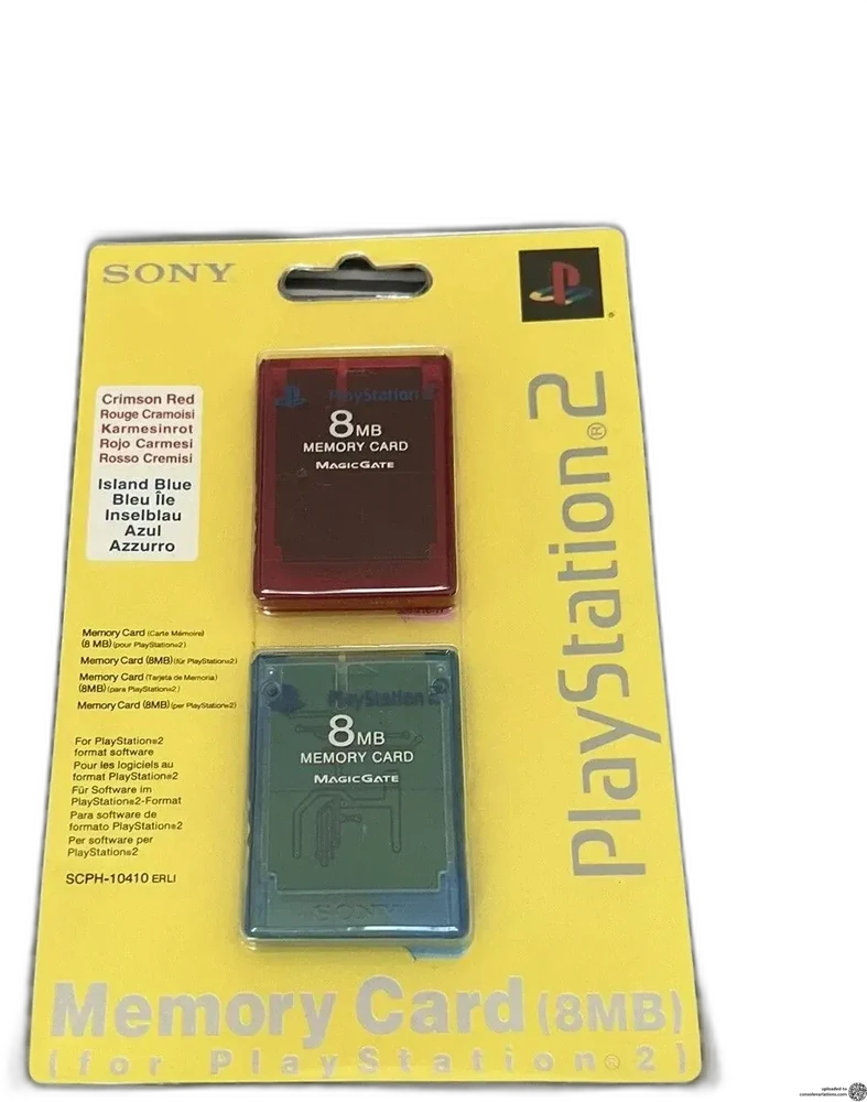 Sony PlayStation 2 Crimson Red + Island Blue Memory Cards (EU)
