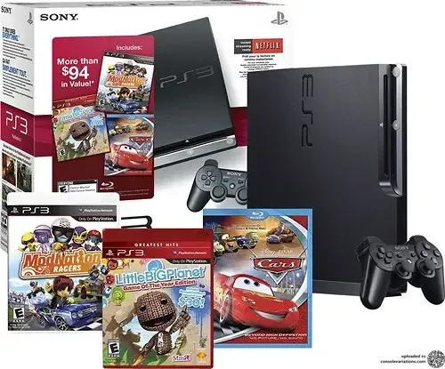 Sony PlayStation 3 Slim LittleBigPlanet + ModNation Racers + Cars Bundle