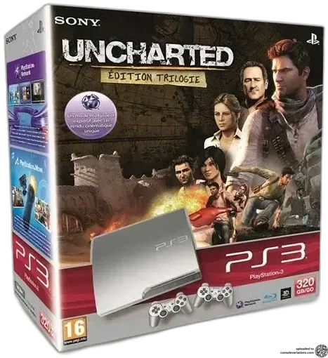 Sony PlayStation 3 Slim Uncharted Trilogy Silver Bundle