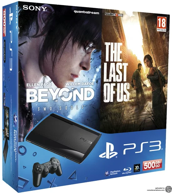 Sony PlayStation 3 Super Slim 500 GB + Beyond: Two Souls + The Last of Us Bundle