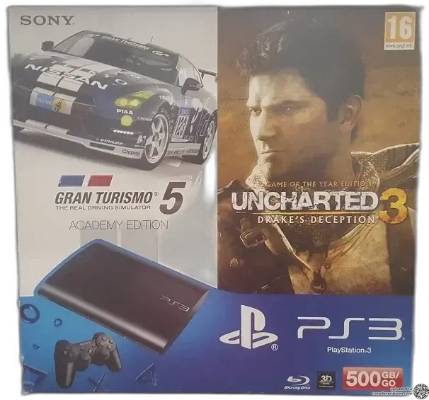 Sony PlayStation 3 Super Slim GT 5 + Uncharted 3 Bundle