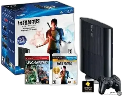 Sony PlayStation 3 Super Slim Infamous + Uncharted 1 & 2 Bundle