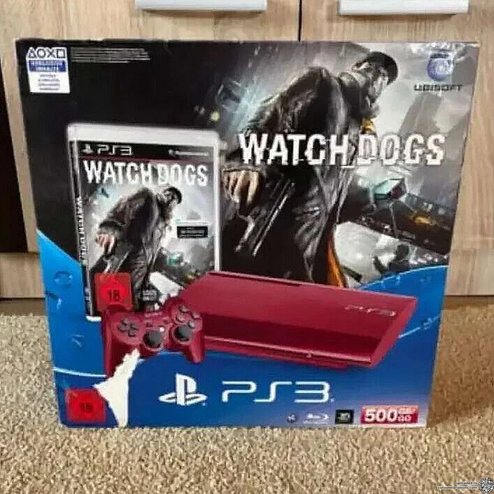 Sony PlayStation 3 Super Slim Watch Dogs Red Bundle
