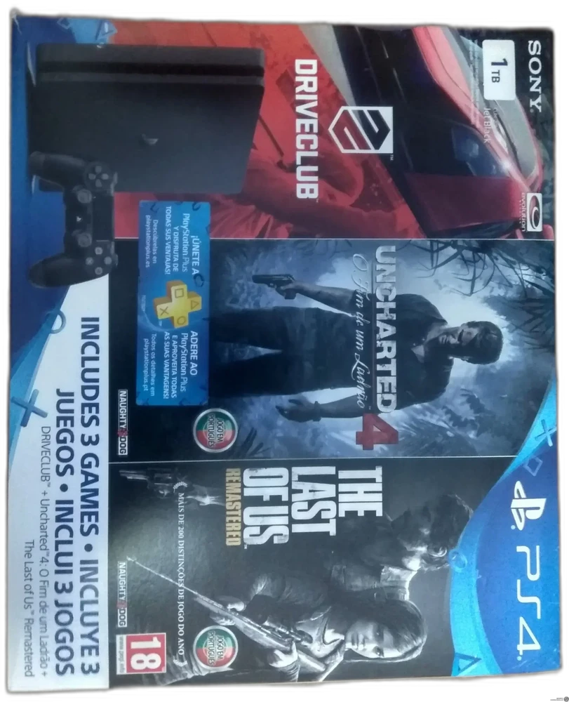 Sony PlayStation 4 Slim Driveclub + Uncharted 4 + The Last of Us Bundle