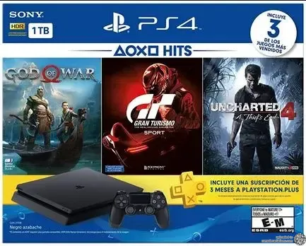 Sony PlayStation 4 Slim God of War + Gran Turismo + Uncharted 4 Bundle