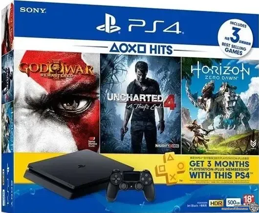 Sony PlayStation 4 Slim God of War + Uncharted 4 + Horizon Bundle