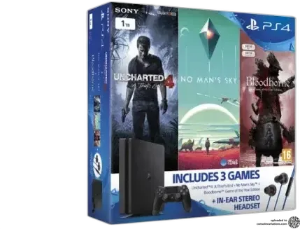 Sony PlayStation 4 Slim Uncharted 4 + No Man's Sky + Bloodborne Bundle