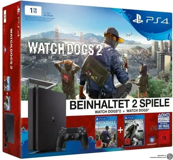 Sony PlayStation 4 Slim Watch Dogs 1 & 2 Bundle