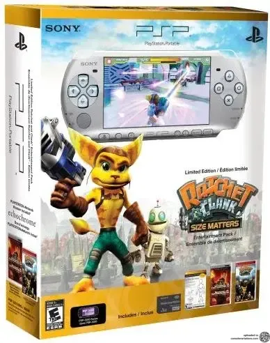 Sony PSP 3000 Silver Ratchet and Clank Size Matters Bundle